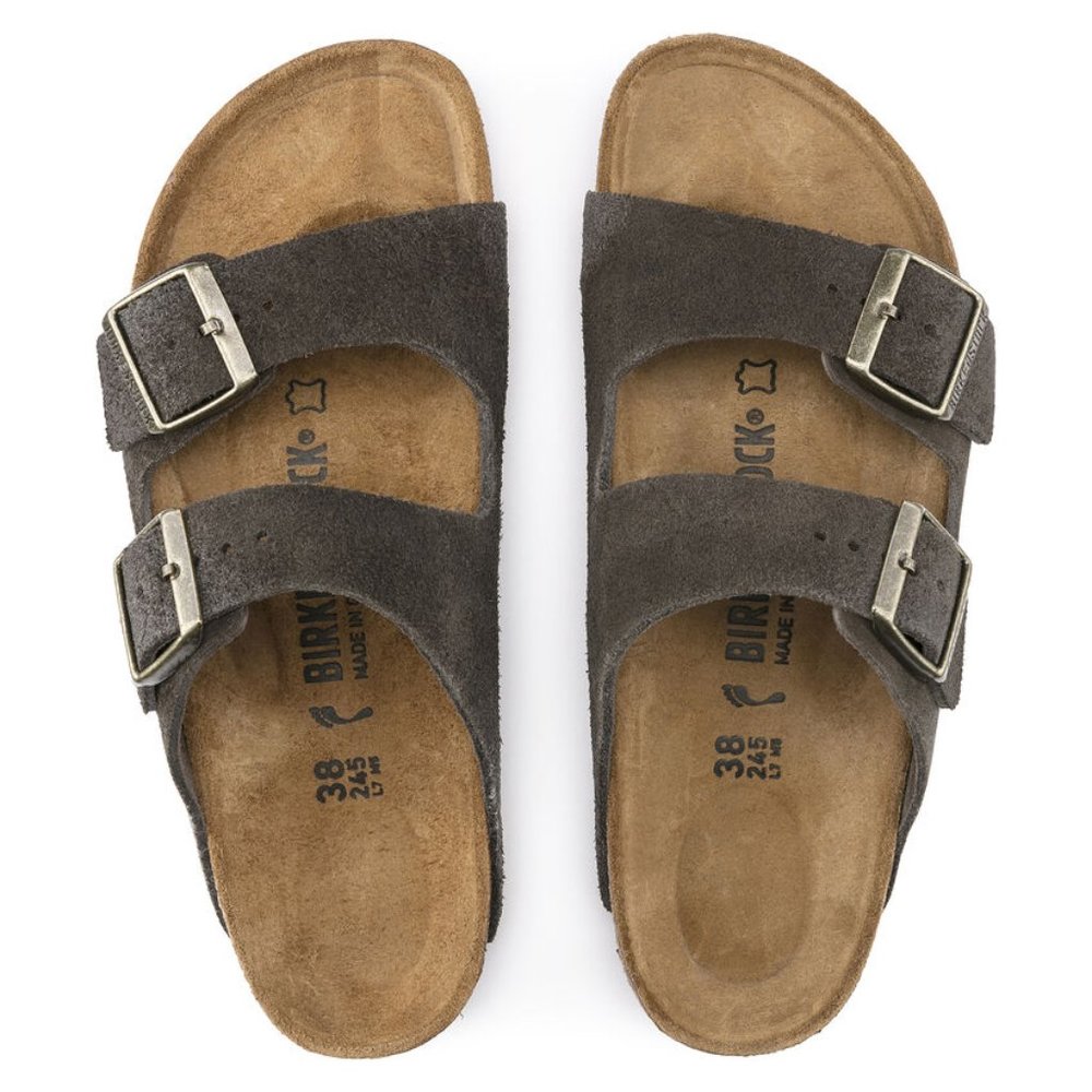 Arizona Sued Leather Sandals Brown Finish